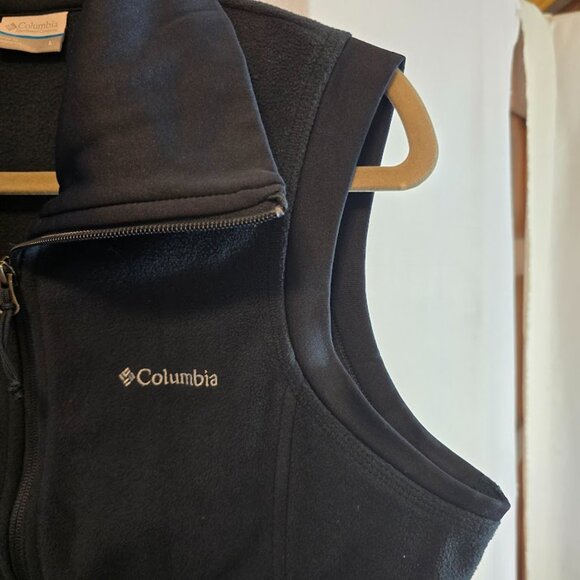 COLUMBIA SPORTSWEAR CO FULL ZIP VEST BLUE FLEECE KNIT ARMHOLE TRIM SIZE LARGE - Picture 6 of 9